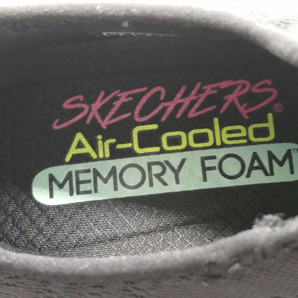 Skechers Womens Sneakers Black Lace Up Memory Foam Round Toe Wedge Heel  7 - Picture 8 of 9